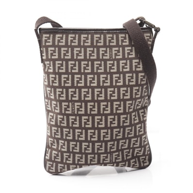 フェンディ FENDI ズッキーノ ショルダーバッグ バッグ キャンバス レザー レディース ブラウン系 / ベージュ系 【中古】