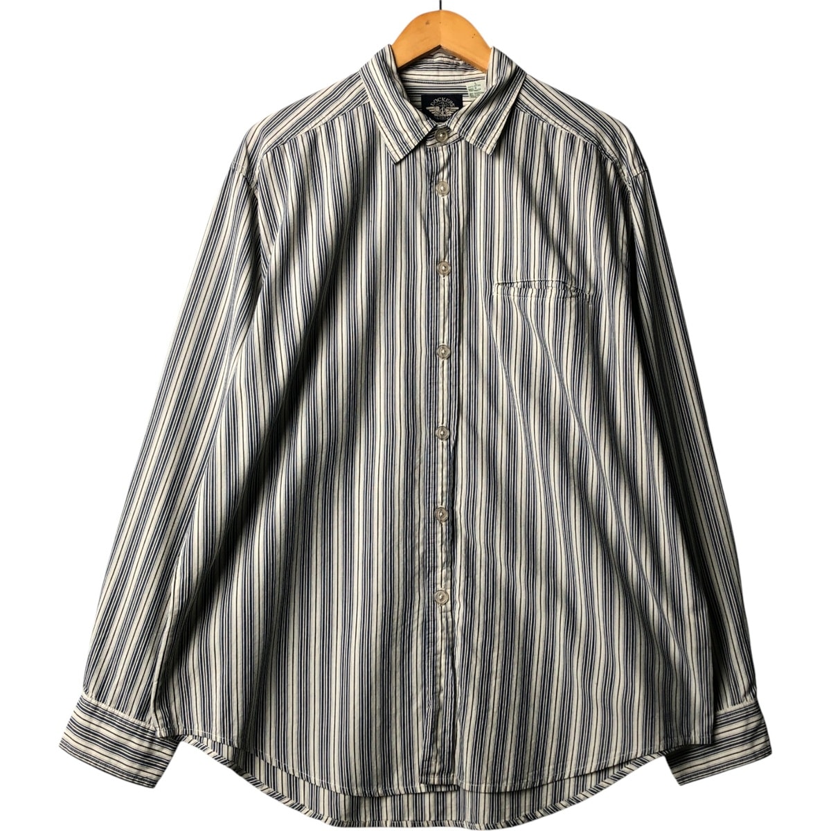 古着 90年代 リーバイス Levi's DOCKERS ドッカーズ マルチストライプ 長袖 コットンストライプシャツ メンズL相当 ヴィンテージ/eaa586753