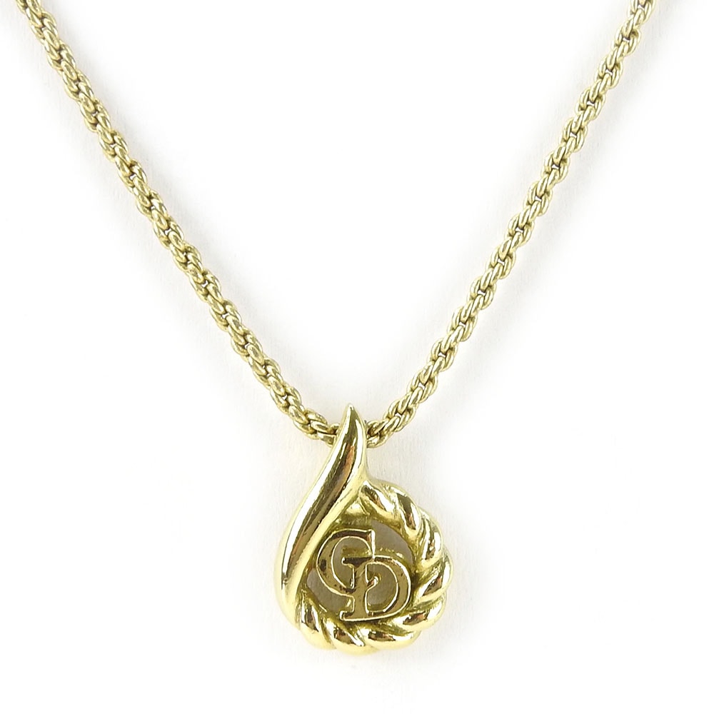 【中古】 クリスチャンディオール ネックレス メタル ゴールド メッキ アクセサリー CDロゴ レディース 女性 Christian Dior