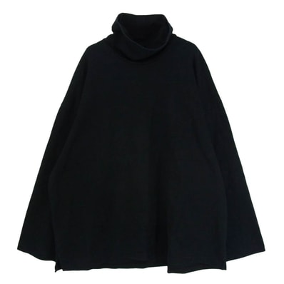 LAD MUSICIAN ラッドミュージシャン カットソー 2220-707 High Neck Super Big T-Shirt ハイネック スーパー ビッグ 長袖 Tシャツ ブラック系 サイズ表記無【中古】