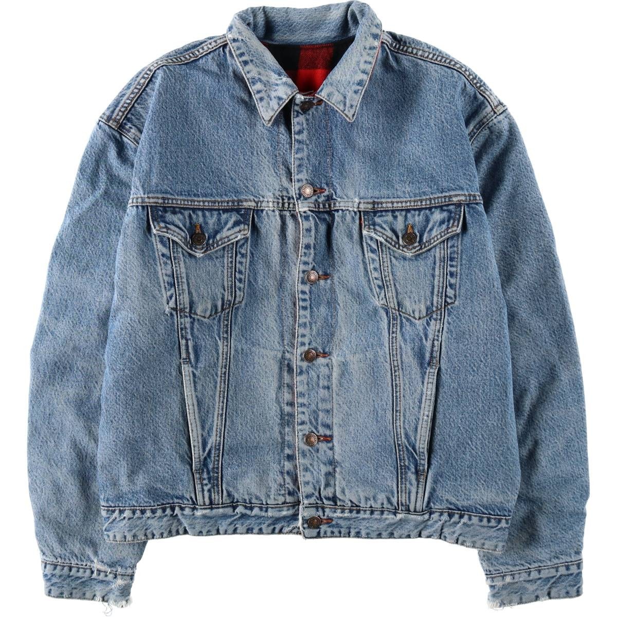 古着 80年代~ リーバイス Levi's オレンジタブ リバーシブル バッファローチェック デニムジャケット Gジャン メンズXXL相当 ヴィンテージ/evb034506