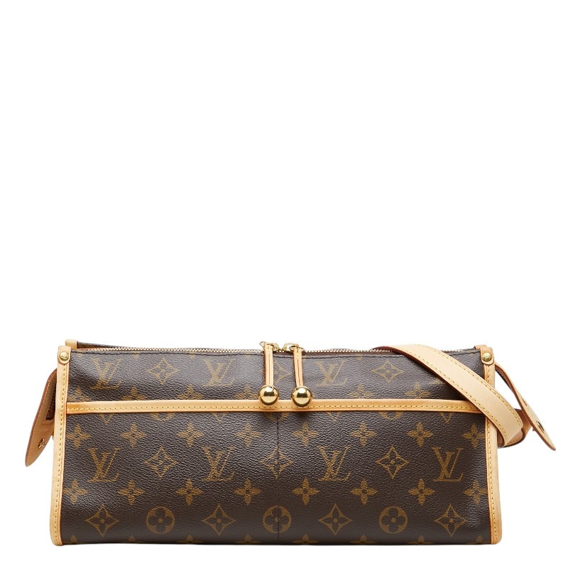 ルイ ヴィトン モノグラム ポパンクール ロン 斜め掛け ショルダーバッグ M40008 ブラウン PVC レザー レディース LOUIS VUITTON 【中古】