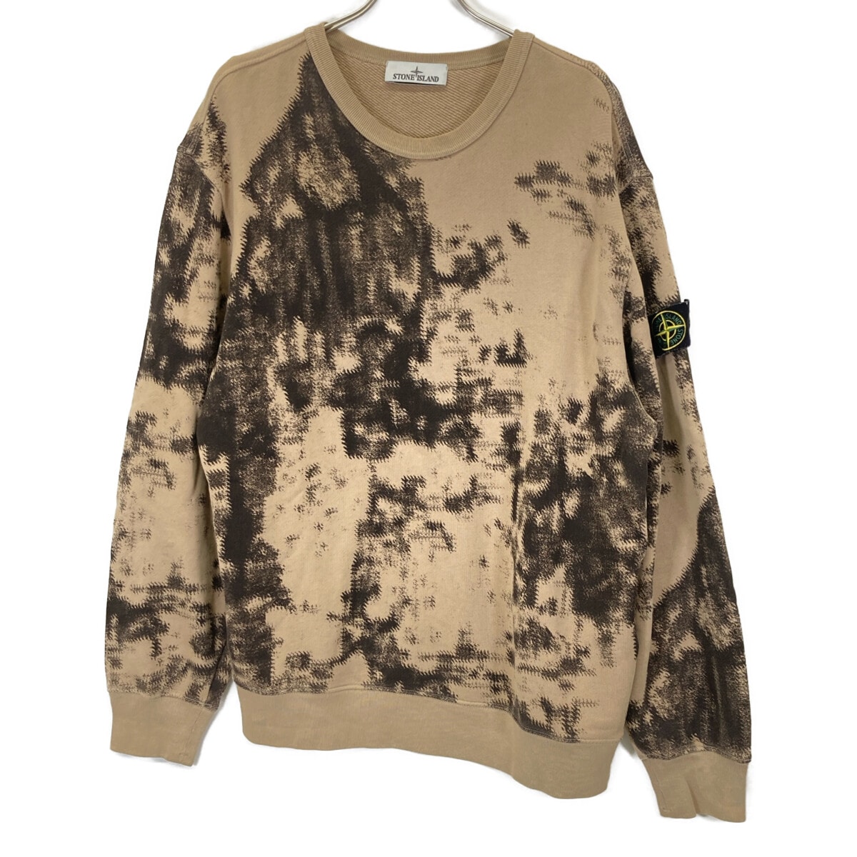 ストーンアイランド 8115669E3 ベージュ×ブラウン アースマッピングカモ スウェットシャツ L