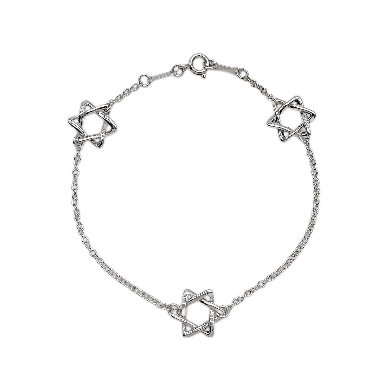 TIFFANY&Co. ティファニー スターオブダビデ トリプル ブレスレット
 SV925 シルバー 新品仕上済 レディース
 【中古】