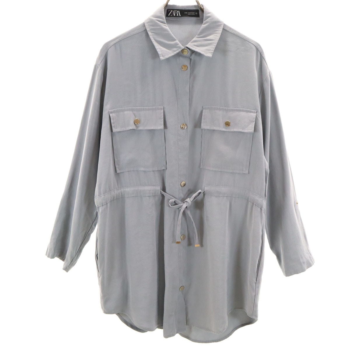 ZARA ザラ 長袖 シャツ M グレー ロールアップ