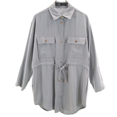 ZARA ザラ 長袖 シャツ M グレー ロールアップ
