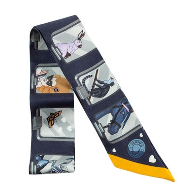 HERMES エルメス ツイリー Hermes Story エルメス ストーリー 063875S 06 2023AW スカーフ シルク ネイビー マルチカラー【中古】