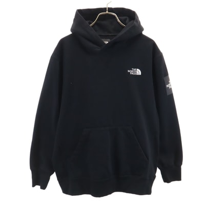 THE NORTH FACE ノースフェイス スクエアロゴ 長袖 スウェットパーカー M ブラック NT61835 アウトドア フーディー