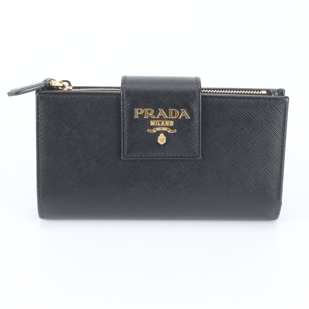 ■極美品 プラダ サフィアーノ二つ折り 財布 レザー