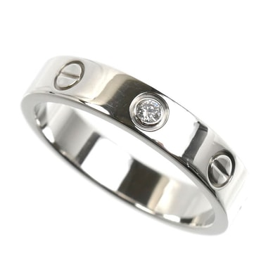 CARTIER カルティエ K18WG ホワイトゴールド ミニラブ1Pダイヤ リング・指輪 B4050553 ダイヤモンド 13号 53 4.8g レディース【中古】【美品】