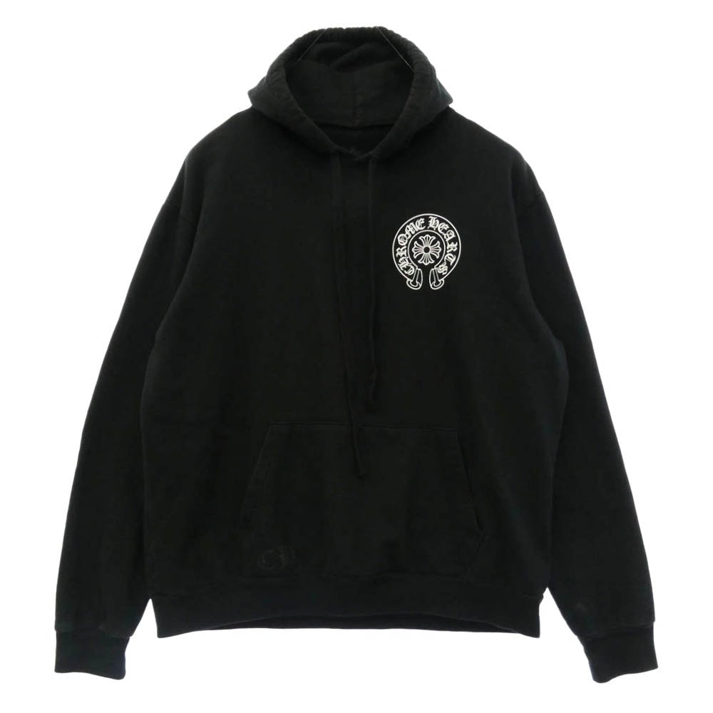 CHROME HEARTS クロムハーツ(原本無) Tokyo Exclusive Horseshoe Pullover Hoodie 東京限定 ホースシュー プルオーバー フーディ ブラック系 L【中古】
