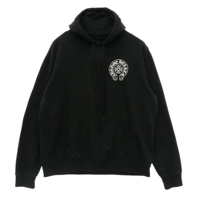 CHROME HEARTS クロムハーツ(原本無) Tokyo Exclusive Horseshoe Pullover Hoodie 東京限定 ホースシュー プルオーバー フーディ ブラック系 L【中古】