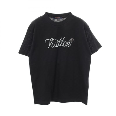 ルイ・ヴィトン LOUIS VUITTON ビーズLV ダミエジャカード 半袖Tシャツ 衣料品 トップス コットン メンズ ブラック系 【中古】