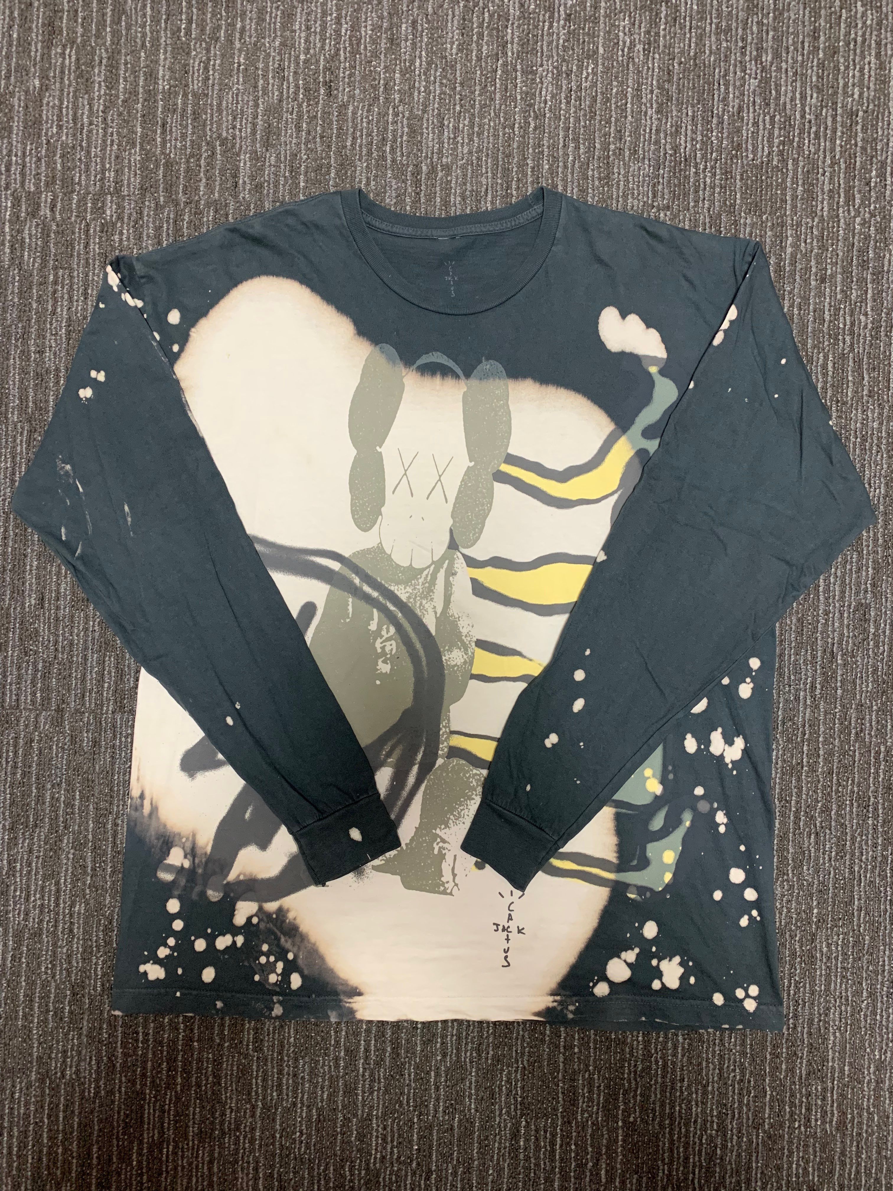 Travis Scott Cactus Jack x KAWS For Fragment L S Tee "Gray"