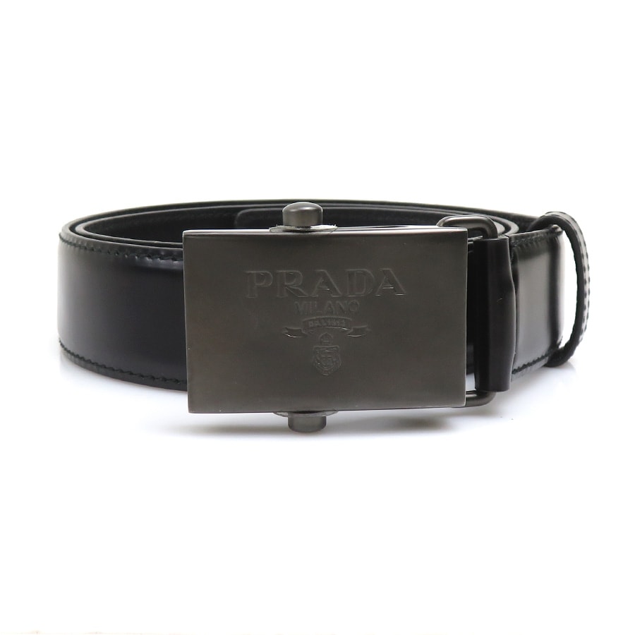 プラダ PRADA ベルト レザー ブラック メンズ【中古】 56685a