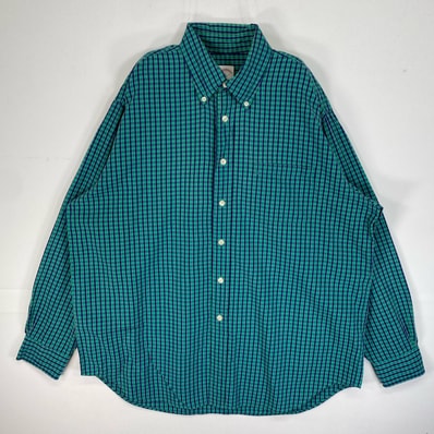 古着 ブルックスブラザーズ Brooks Brothers 長袖シャツ チェック 胸ポケット 346 L グリーン系 マルチカラー メンズ