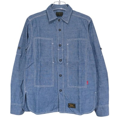 WTAPS ダブルタップス 12AW UTILITY LS/SHIRTS.COTTON.CHAMBRAY 122LTDT-SHM05 ユーティリティー ロングスリーブ シャツ コットン シャンブレー インディゴ 長袖 サイズ1(S)