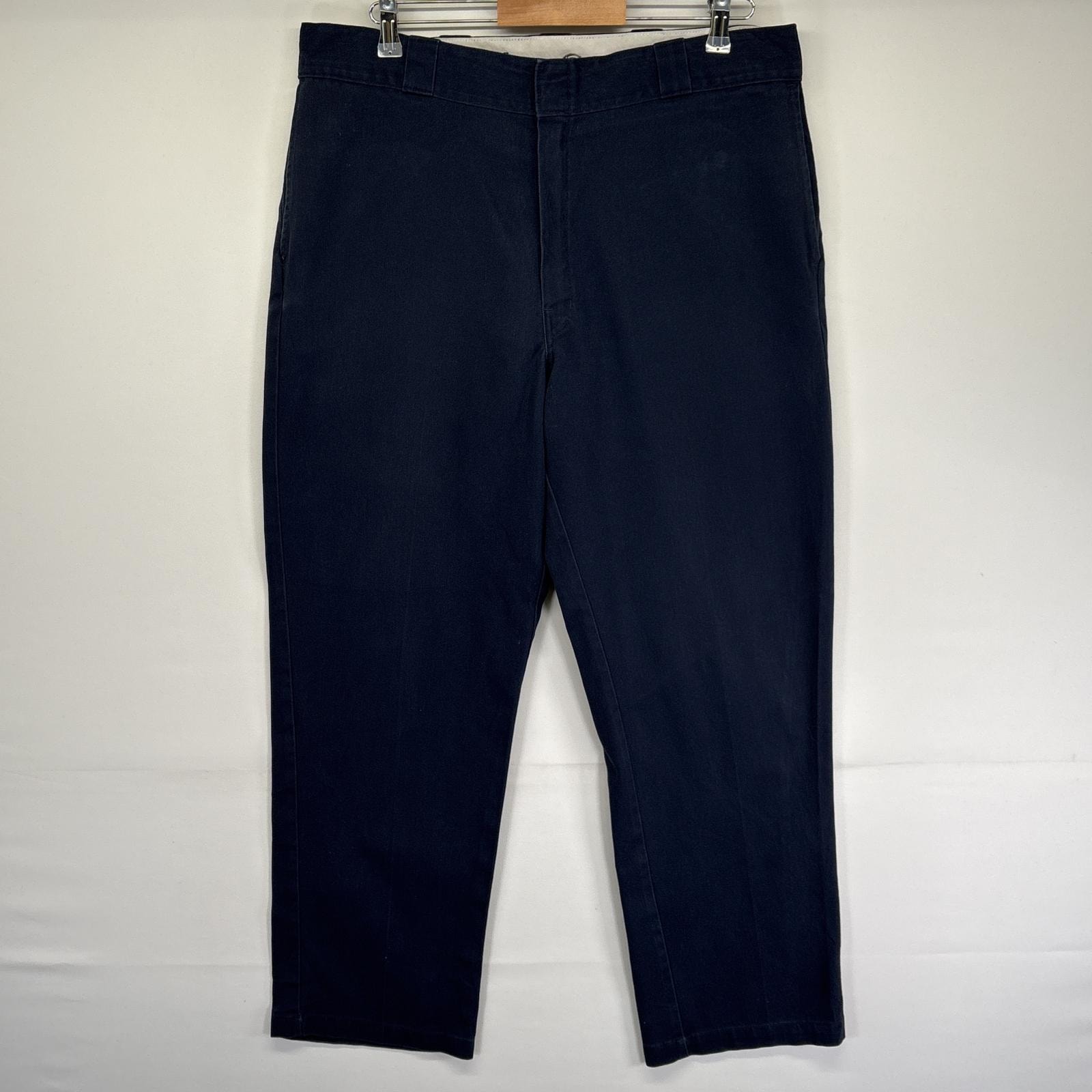 古着 ディッキーズ Dickies ワークパンツ チノパン ストレート ジッパーフライ 874 長ズボン 作業着 w38 L32 ネイビー メンズ