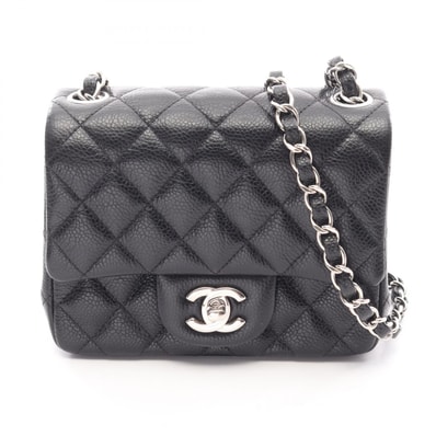 シャネル CHANEL ミニマトラッセ ショルダーバッグ バッグ キャビアスキン(グレインドカーフ) レディース ブラック系 【中古】