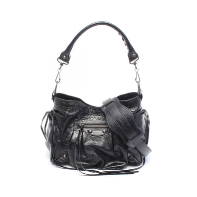 バレンシアガ BALENCIAGA Le City ル シティ スモール バケットバッグ 2WAY ショルダーバッグ バッグ レザー レディース ブラック系 8767572ABEK1000 【新品】