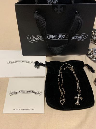 クロムハーツファットクロス925/ツイストチェーンホワイトゴールドWG