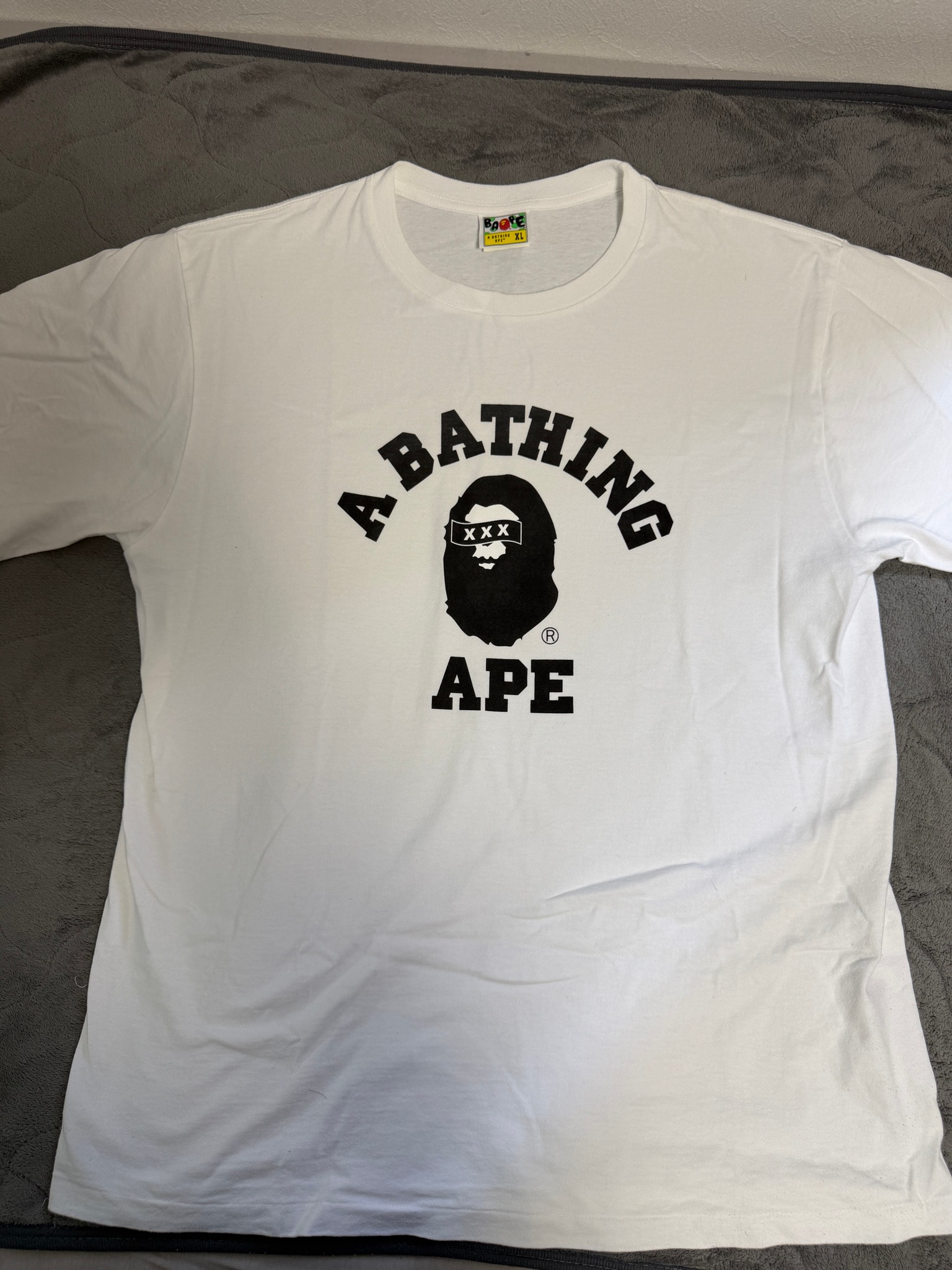 A BATHING APE x GOD SELECTION XXX College Tee "White"