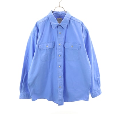 未使用 L.L.Bean エルエルビーン 長袖 コットンシャツ XL ブルー系