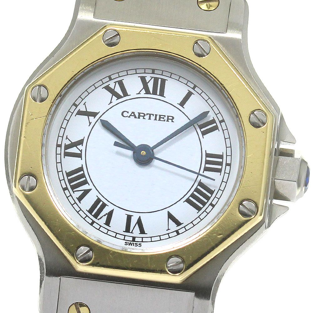 ★保 カルティエ サントスオクタゴンSM   クォーツ レディース 【中古】