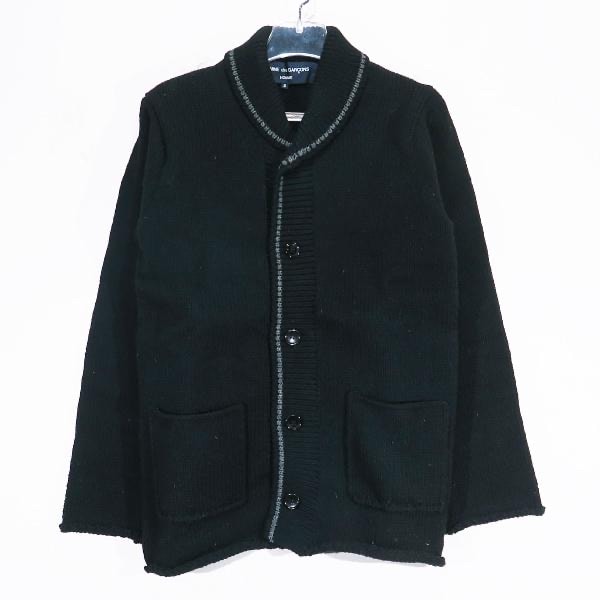 COMME des GARCONS HOMME コムデ ギャルソン オム WOOL CARDIGAN HN-N021 AD2004 ウール カーディガン ブラック トップス ニット セーター カウチン サイズS