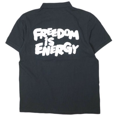 COMME des GARCONS SHIRT x FRED PERRY コムデギャルソンシャツ フレッドペリー 24AW 別注 POLO SHIRT FREEDOM is ENERGY グラフィック鹿の子ポロシャツ FN-T501 L NAVY 半袖