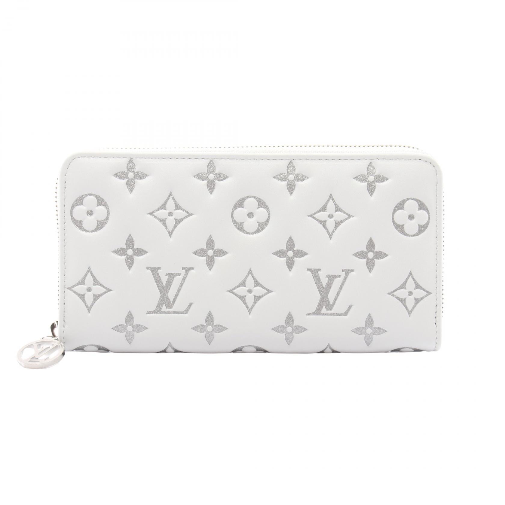 ルイ・ヴィトン LOUIS VUITTON ジッピーウォレット モノグラム・クッサン ラウンド長財布 財布 レザー レディース ホワイト系 M12154 【中古】