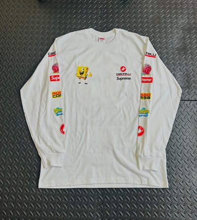 Supreme x SpongeBob Castelli Racing L/S Tee "White"
