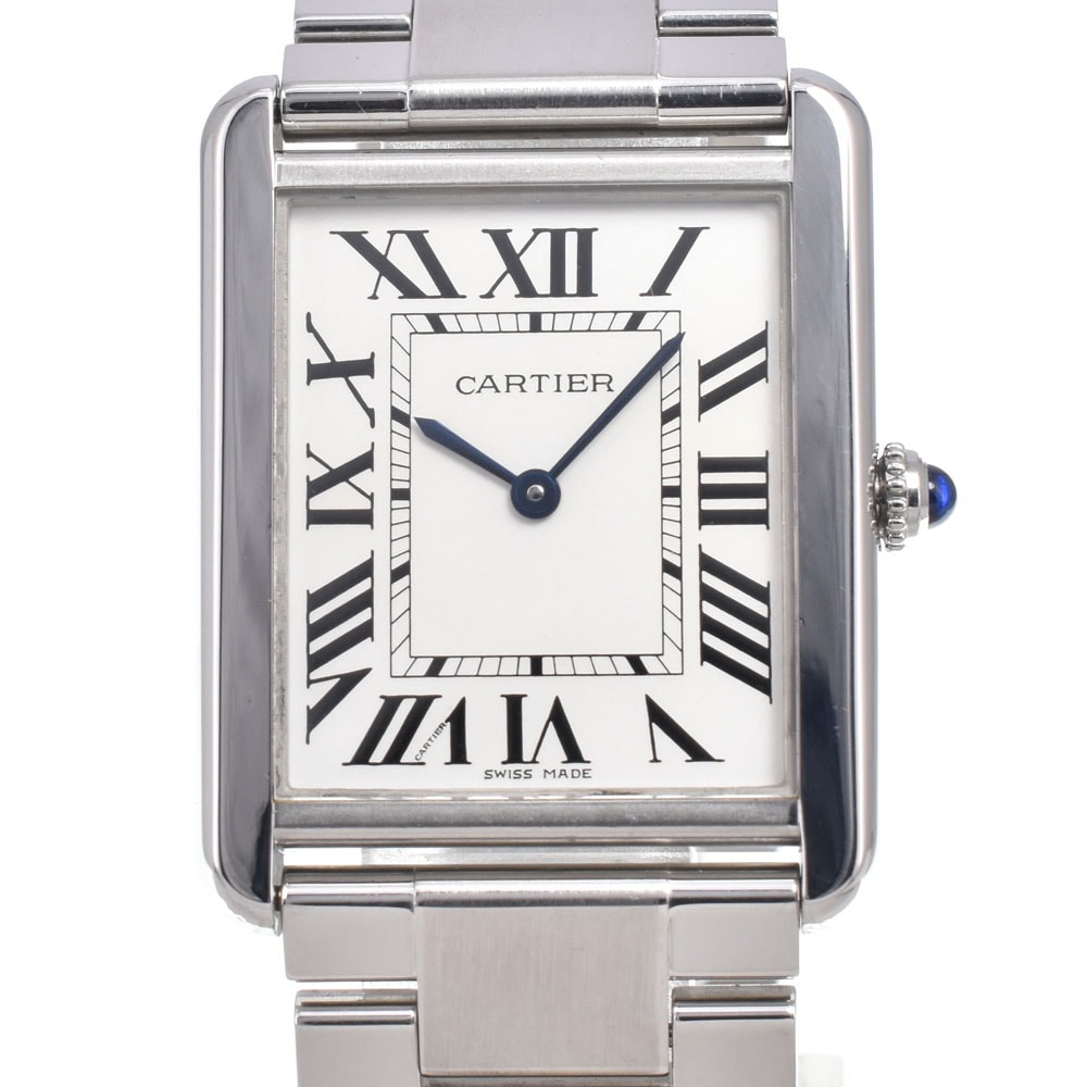 カルティエ CARTIER W52000014 タンクソロLM シルバー クォーツ メンズ 良品 保証書付き 腕時計 D#149685
