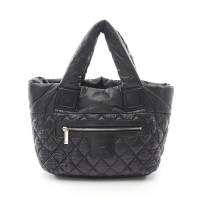 シャネル CHANEL コココクーン スモール トートバッグ バッグ ナイロン レザー レディース ブラック系 / ボルドー系 【中古】