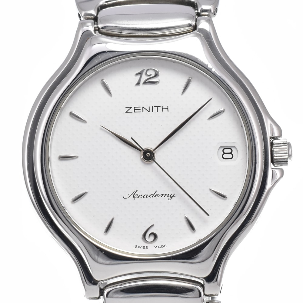 ゼニス ZENITH 02.6000.226 アカデミー デイト ホワイト クォーツ ユニセックス 良品 腕時計 L#148052