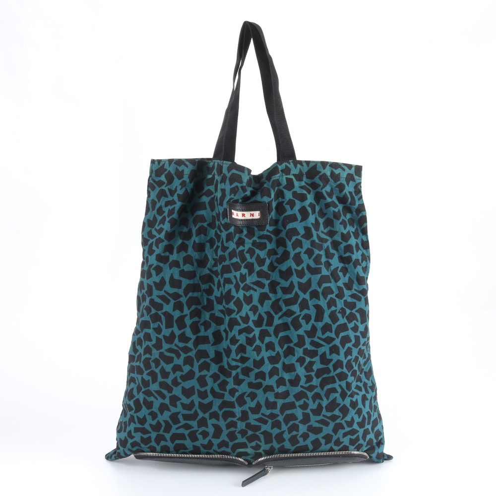 ■美品 マルニ 折りたたみトート バッグ レザー×キャンバス