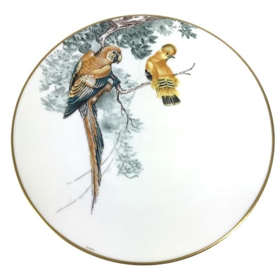 エルメス HERMES 赤道直下のスケッチ 27cm 鳥 バード ディナープレート プレート 食器 お皿 陶器 ホワイト 未使用