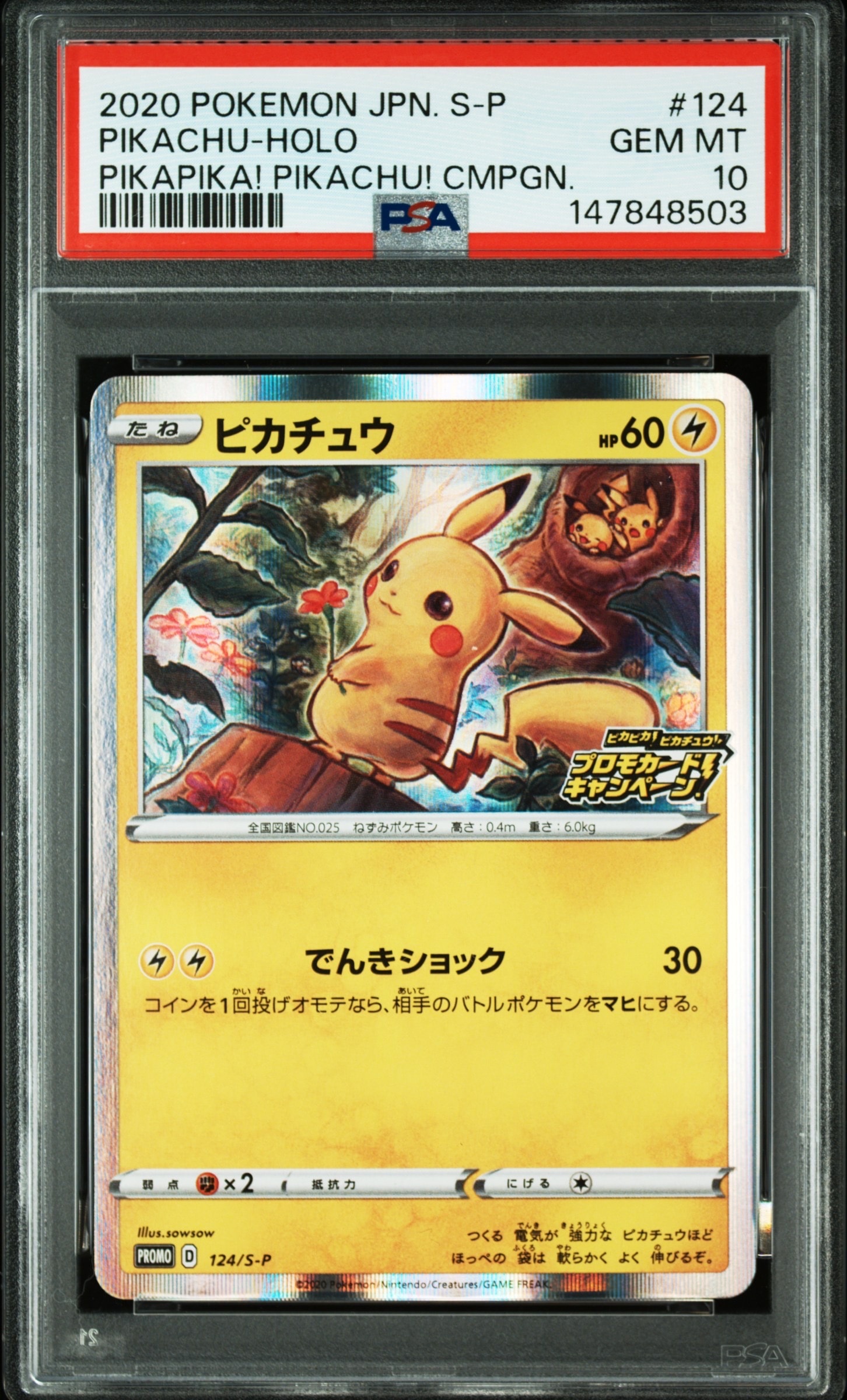 ピカチュウ: プロモ P [S-P 124](ピカピカ!ピカチュウ!プロモカードキャンペーン)