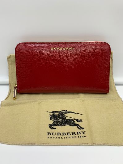 バーバリー長財布 ラウンドファスナー長財布375046 レッド