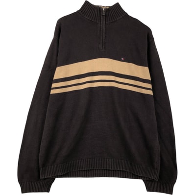 古着 トミーヒルフィガー TOMMY HILFIGER コットンニットハーフジップセーター メンズXL相当/eaa495452