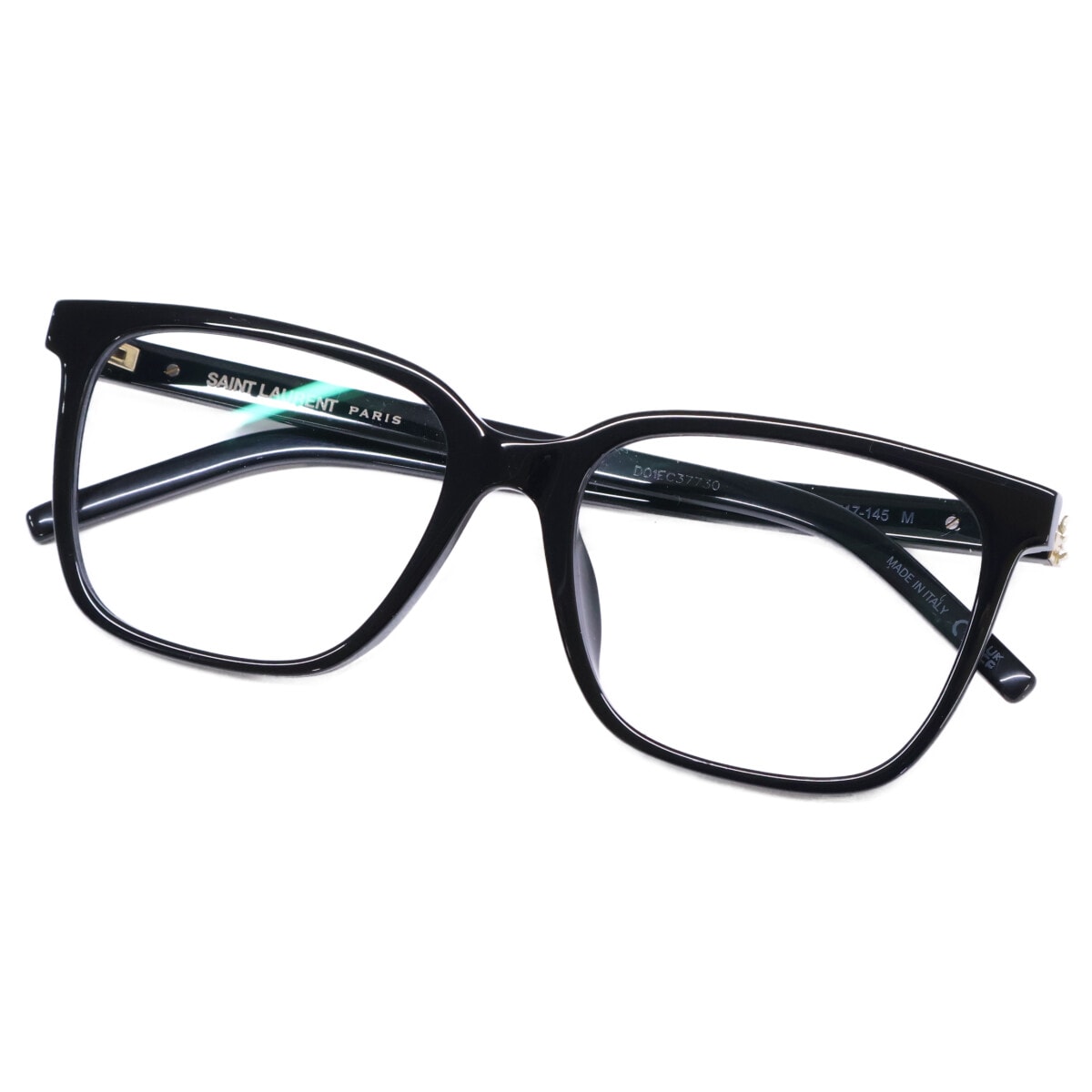 サンローランパリ 【美品】SL M142/F 001 カサンドラ レクタングル メガネフレーム 54□17-145