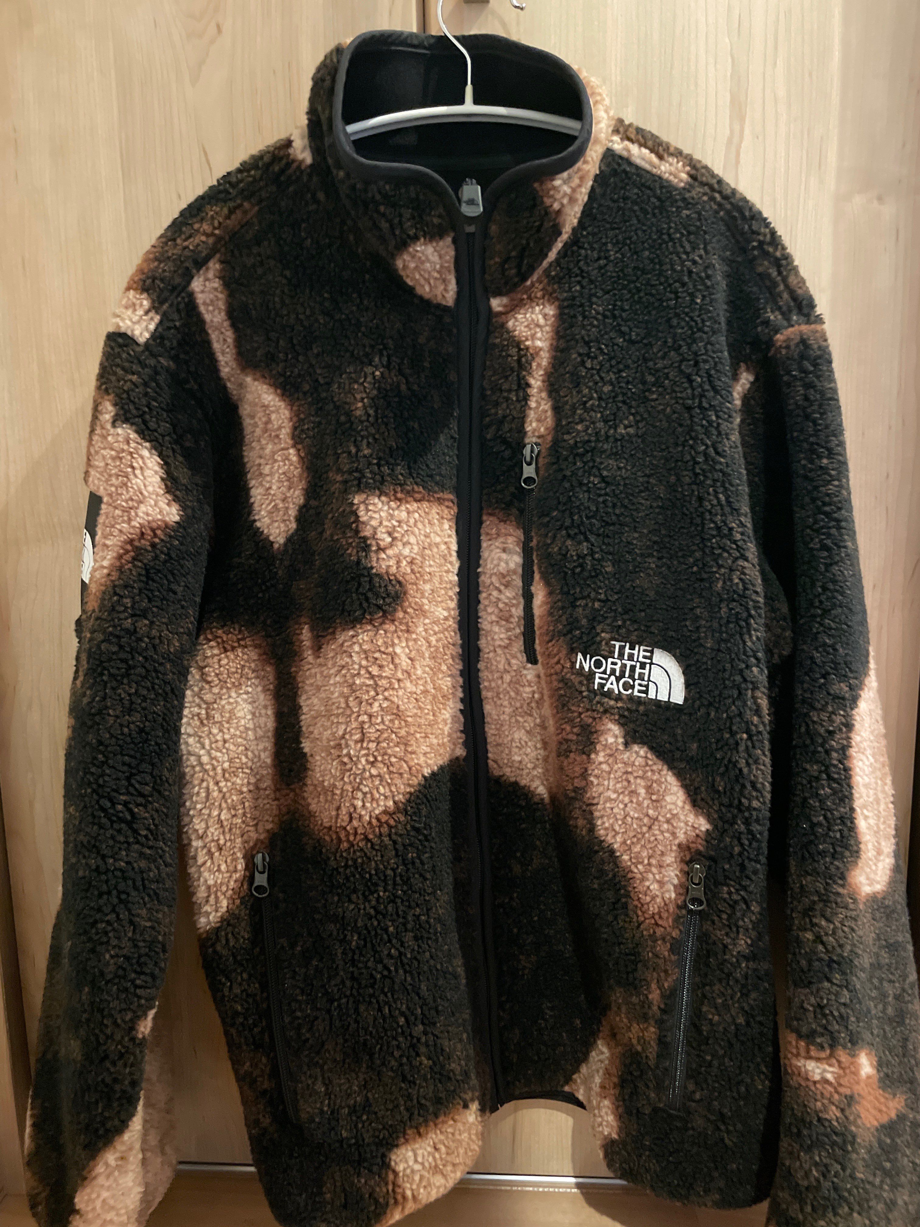 Supreme x The North Face Bleached Denim Print Fleece Jacket "Black"