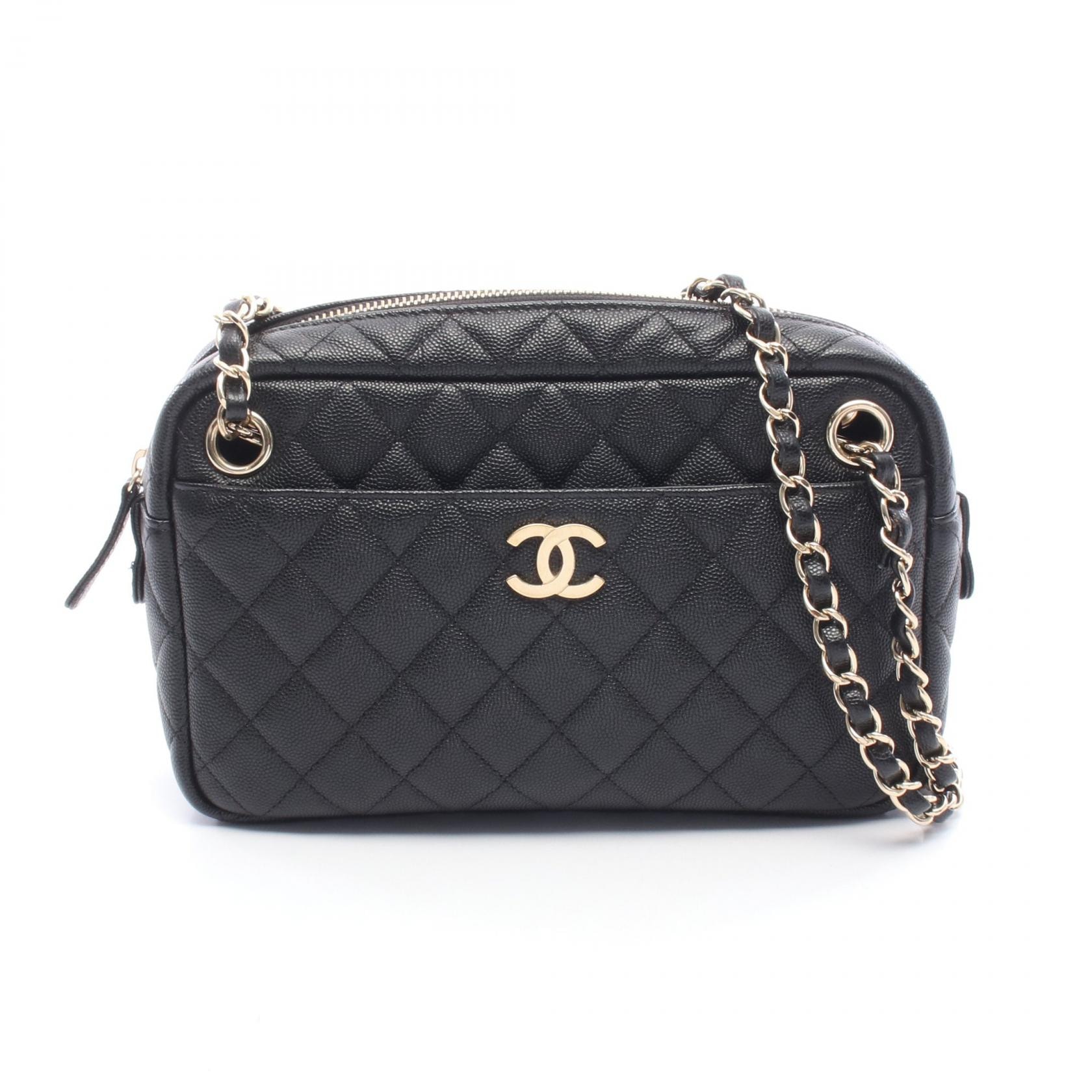 シャネル CHANEL マトラッセ カメラケース ショルダーバッグ バッグ キャビアスキン(グレインドカーフ) レディース ブラック系 【中古】