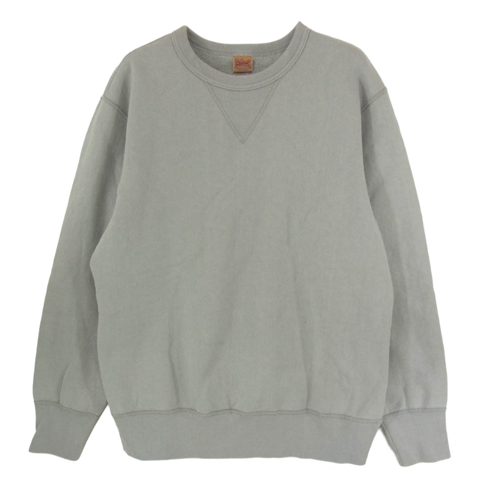 DELUXE デラックス スウェット 前V コットン クルーネック スウェット グレー系 L【中古】