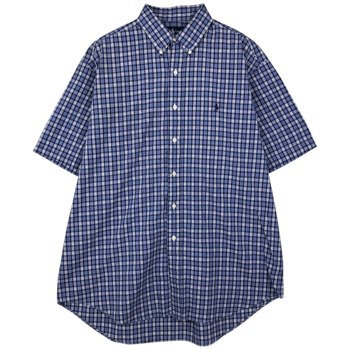 古着 ラルフローレン Ralph Lauren BLAKE 半袖 ボタンダウン チェックシャツ メンズL相当/eaa477595