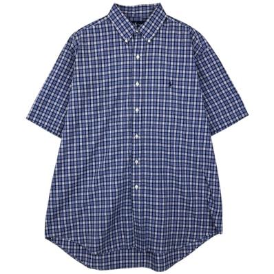 古着 ラルフローレン Ralph Lauren BLAKE 半袖 ボタンダウン チェックシャツ メンズL相当/eaa477595