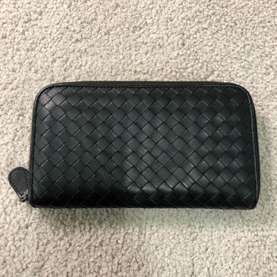 Bottega Veneta Intrecciato Zip Around Wallet "Black"