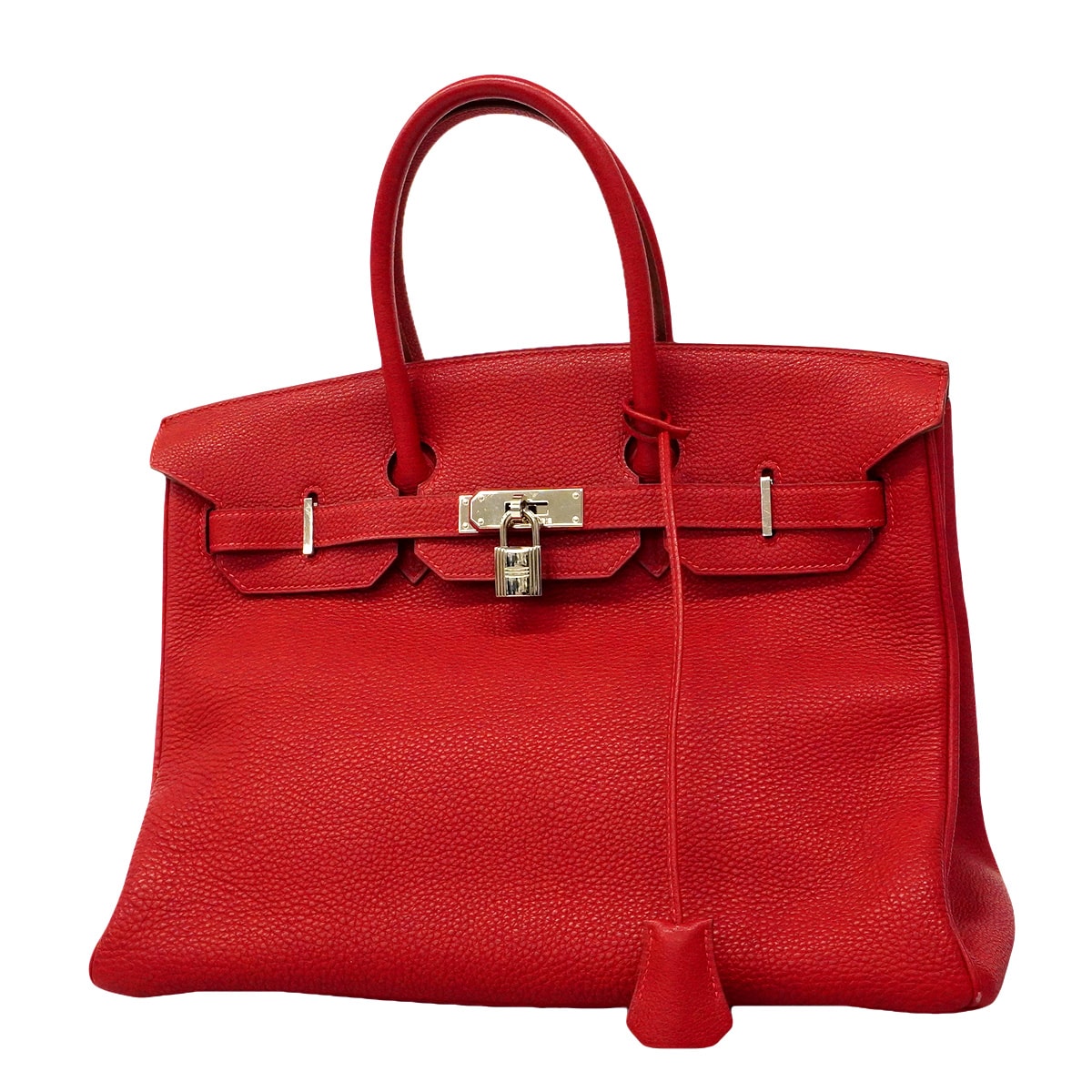 ★最終価格★SALE【6hb1351】エルメス ハンドバッグ バーキン35 トゴ ルージュヴィフ シルバー金具 □G刻印【中古】レディース
