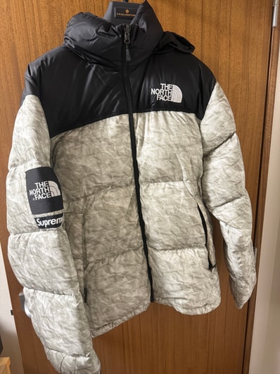 Supreme x The North Face Nuptse Jacket "White Paper Print"
