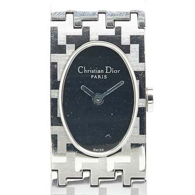 ディオール ミスディオール 腕時計 D70-100 クオーツ ブラック文字盤 ステンレススチール レディース Dior 【中古】